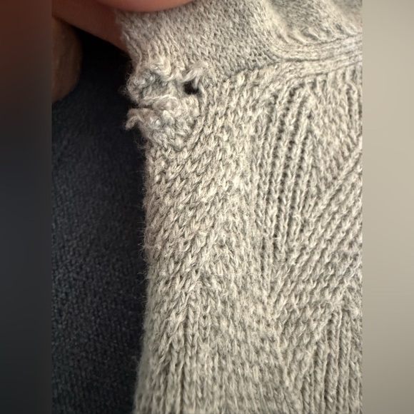 Joesph Abboud Mens 1/4 Zip Sweater SZ LG Grey Cotton Cashmere Textured Diamond - Picture 7 of 9